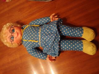 Vintage Mrs.  Beasley Doll With Glasses,  Apron And Collar - 1967 Mattel
