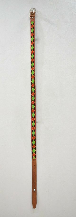 African Beaded Masai Leather Belt Colorful Masai Leather Belt
