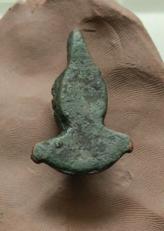 Ancient Roman Bronze Buste of God Kabeoros 3 th century A.  D.  L=40x30x15mm 23g 2