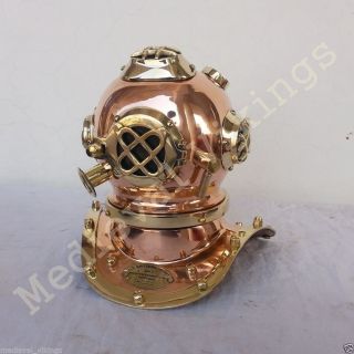 Vintage US Navy Mini Diving Divers Helmet Brass Copper Navy Mark V Gift Decor 2