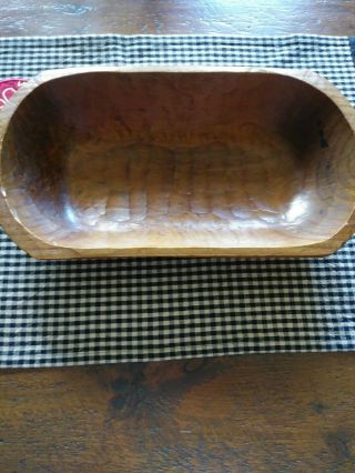 Wooden Dough Bowl Primitive Home Decor Appox 15 1/2 Inch By 8 1/2 Inches