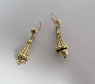 Antique Gold Filled Victorian Dangle Earrings With Kidney Wires