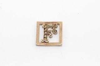 An Antique Victorian 9ct Rose Gold Seed Pearl Initial Component Slide 13073