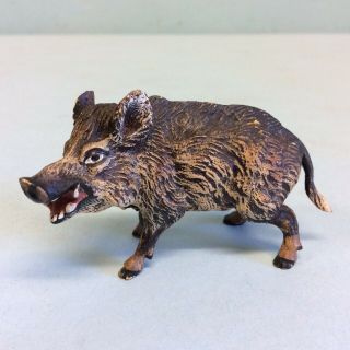 Austrian Cold Painted Bergman Bronze Boar Pig 2.  5” Long