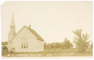 2 Drexel,  Missouri MO 1910 Era Antique Real Photo Post Cards RPPC of Churches 3