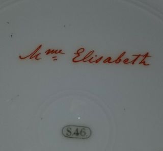 French Sevres Porcelain Portrait Cabinet Plate of Madame Elisabeth Artist Signed 6