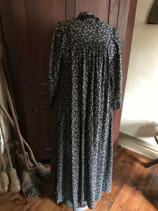 Early Antique Blue & Black Handmade Ladies Farm Dress Textile Country AAFA 7