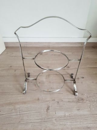 John Turton & Co Sheffield Silver Plated Vintage 2 Tier Cake Stand Frame