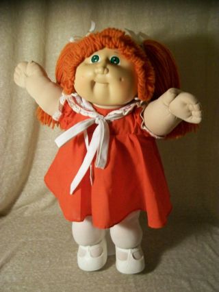 Vintage 1983 Black Signature Cabbage Patch Kid,  Cpk,  Red Hair,  Green Eyes