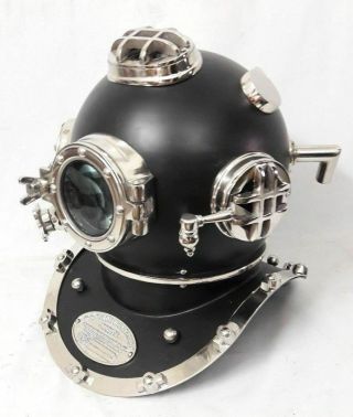 Diving Helmet Antique 18 " Boston U.  S Navy Mark V Scuba Divers Deep Sea