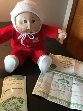 Vintage Cabbage Patch Preemie Baby Boy Doll 1978/1982 By Coleco With Birth Cert