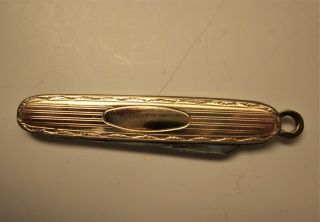 Antique 1900’s Gold Tone Pocket Knife Fob Chatelaine 2 1/2” - No Mono