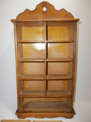 Antique Primitive Wooden APOTHECARY SPICE CABINET 9 Drawer 8