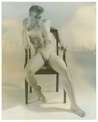 1960s Vintage 8x10 Kris Male Nude Smooth Blond In Jockstrap Hot Muscle Beefcake