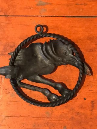 Antique Arts & Crafts Wrought Iron Raven Rook Metalwork Ca.  1900 Bucks County PA 3