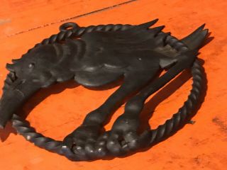 Antique Arts & Crafts Wrought Iron Raven Rook Metalwork Ca.  1900 Bucks County PA 4