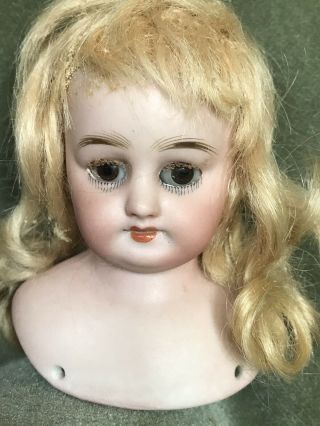 Antique Bisque Simon & Halbig 1010 Doll Head Shoulders Sleep Eyes Germany