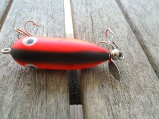 Vintage Fishing Lure - Heddon Tiny Torpedo - Fluorescent Red 3