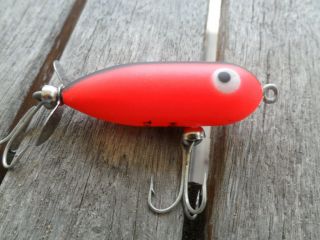 Vintage Fishing Lure - Heddon Tiny Torpedo - Fluorescent Red 4