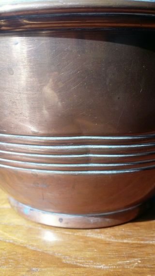 Vintage Copper Jardiniere Planter Plant Pot Cache Succulent Cacti Vase MCM 6