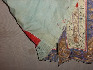 WONDERFUL ANTIQUE CHINESE SILK AND GOLDBROCADE EMBROIDED SKIRT HG 11