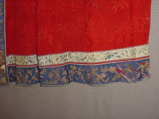 WONDERFUL ANTIQUE CHINESE SILK AND GOLDBROCADE EMBROIDED SKIRT HG 6