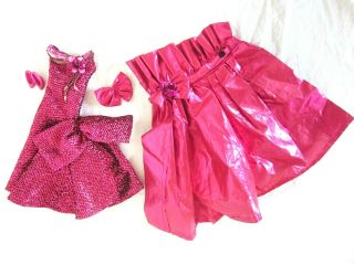 Vintage Mattel 1995 Barbie Pink Metallic Dress Ball Gown Outfit Limited Edition