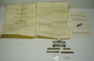 Kingsley Foil Stamping Pen Pencil Attachment Spacers & Instructions Antique Tool