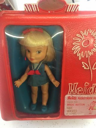 Vintage Heidi Pocketbook Doll Remco Industries Usa With Case And Extra Doll Nr