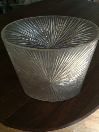 Clear Mid Century Modern Starburst Lucite Acrylic Vintage Waste Basket