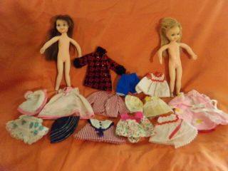 2 Vintage Mattel Tutti Dolls With Clothes