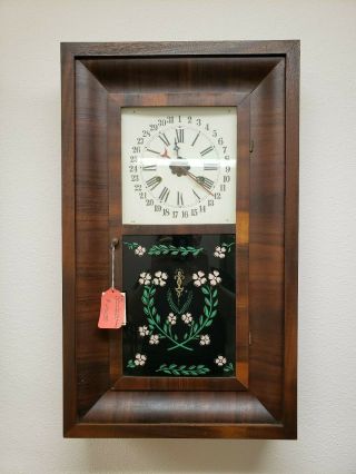 Rare Antique Southern Calendar Co Ogee Shelf Wall Clock