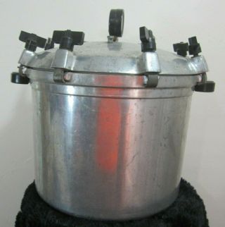 Antique,  Vintage 18qt Home Deluxe Aluminum Steam Pressure Cooker Canner 5