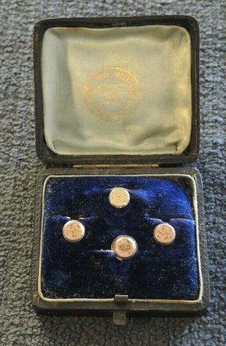 3 Antique 9ct Gold Gents Shirt Studs With 9ct? Collar Stud 12
