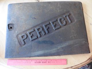 Perfect Cast Iron Wood Burning Stove Door Vintage Part Sign Furnace Advertise