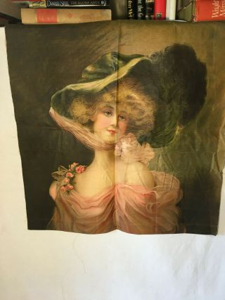 Vintage Merry Widow Screen Print On Canvas Cloth,  24 " X 22 "