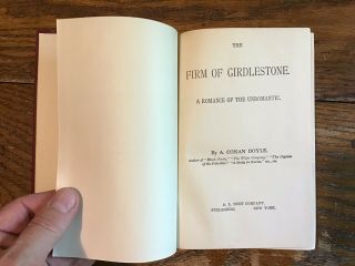 1896 Old Book The Firm Of Girdlestone Arthur Conan Doyle Antique Hc A.  L.  Burt