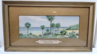Antique Panoramic Framed Australian Watercolour Painting Stanwell Park Nsw Ecl