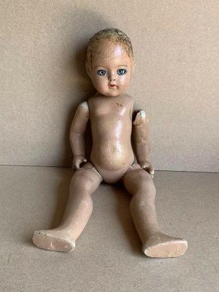 Vintage Composition Doll Altered A Long Time Ago Baby Halloween Creepy Scary