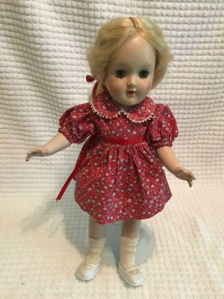 Vintage 14 Inch Blonde Ideal Toni Doll With Doll Stand