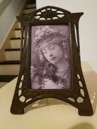 Charming Rare Art Nouveau,  Jugendstil,  Metal Photo Frame