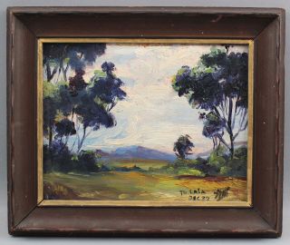 Small Antique 1932 George Chapman American Impressionist Landscape Oil Painting