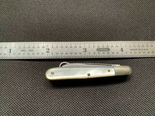 Vintage/Antique Mother Of Pearl MOP Knife W/ Button Hook Uncracked - Barton Bros 2