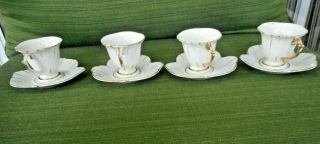 Demi Tasse Cups & Saucers From Japan - Set Of 4