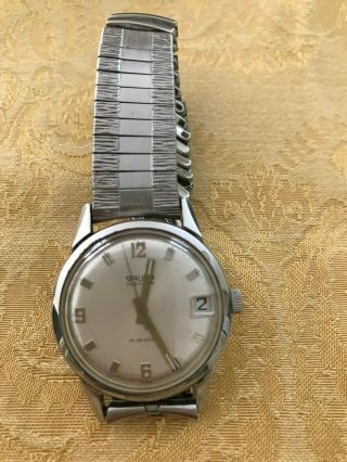 Mens Vintage Gruen Precision 17 Jewel Autowind Wrist Watch With Date -