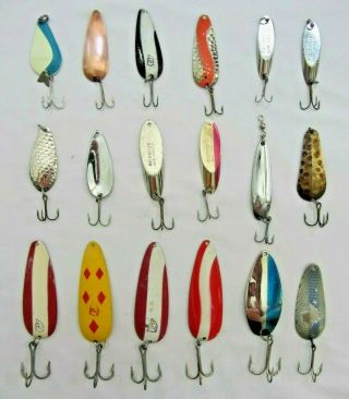 18 Vintage Spoons 1 Oz & Smaller Dardevle Weber Wobler Little Cleo Kast Master