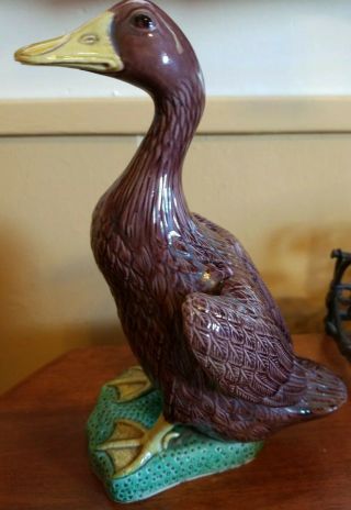 Vintage Antique (china) " Porcelain Brown Duck " Figurine