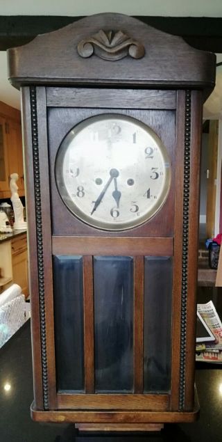 Antique Chime Oak Wall Clock,  ?westminster