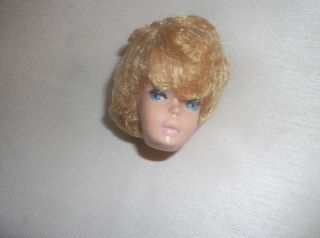 Early Vintage Bubble Cut Barbie Doll Head Only Blonde 1960s