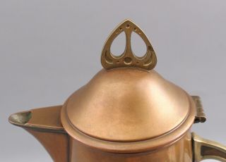 Antique Secessionist Brass & Hammered Copper Wine Pitcher,  Nickel Vase,  NR 5